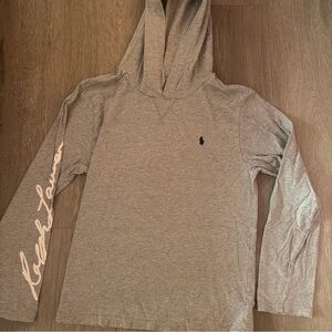 Polo Ralph Lauren Gray Boys long sleeve t-shirt Hoodie Large 14-16